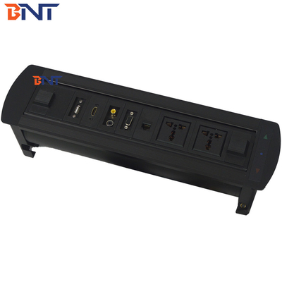 Socket de mesa de conferencias motorizada, mesa oculta toma de corriente giratoria