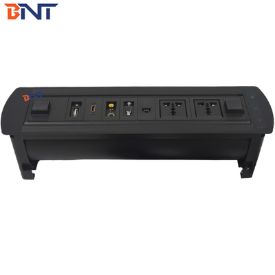 Socket de mesa de conferencias motorizada, mesa oculta toma de corriente giratoria