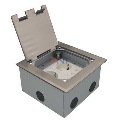 caja de enchufe de suelo de doble 2 pines de plata