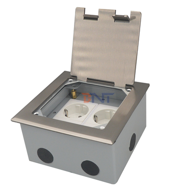 caja de enchufe de suelo de doble 2 pines de plata