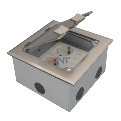 caja de enchufe de suelo de doble 2 pines de plata
