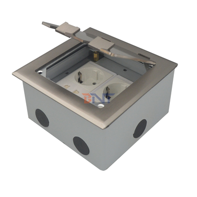 caja de enchufe de suelo de doble 2 pines de plata