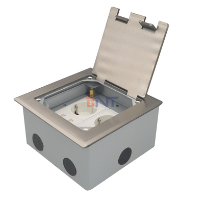 caja de enchufe de suelo de doble 2 pines de plata