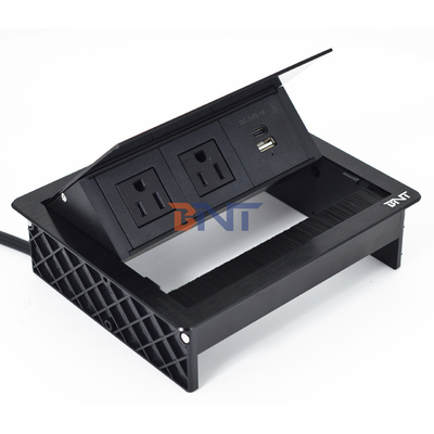 Fábrica UsDesktop Mesa Flip Cover 20W Enchufe USB Oculto de escritorio de energía Grommet Cepillo