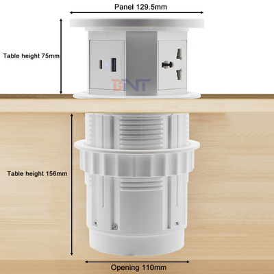 Escritorio eléctrico enchufe de corriente Wifi motorizado toma de corriente de elevación con carga inalámbrica enchufe oculto de mesa