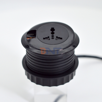 Enchufes eléctricos redondos de 80 mm y enchufes Eu Enchufes estándar con puerto de carga USB tipo C