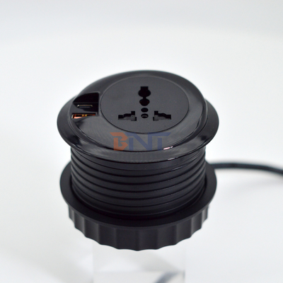 Enchufes eléctricos redondos de 80 mm y enchufes Eu Enchufes estándar con puerto de carga USB tipo C