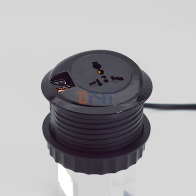 Enchufes eléctricos redondos de 80 mm y enchufes Eu Enchufes estándar con puerto de carga USB tipo C