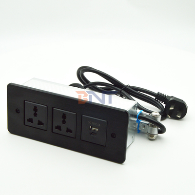 Tela de alimentación recortada USB C de carga rápida montaje de escritorio, cajón de muebles, enchufe, mesa de conferencias, toma oculta
