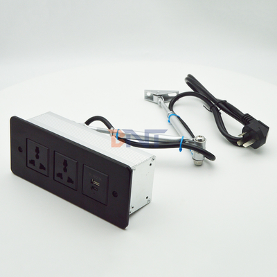 Tela de alimentación recortada USB C de carga rápida montaje de escritorio, cajón de muebles, enchufe, mesa de conferencias, toma oculta