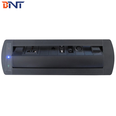 El conector de medios de comunicación pop-up de la mesa manual de 180 grados negro con OEM / ODM