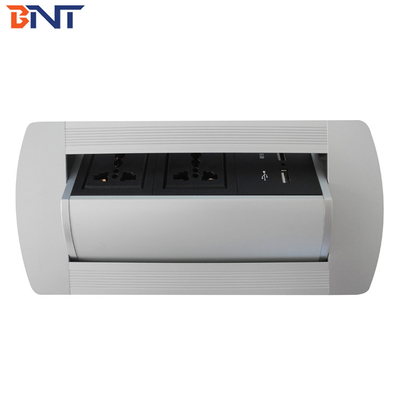 Puerto de alimentación de datos de escritorio emergente con 2 * alimentación universal / 2 * configuración USB