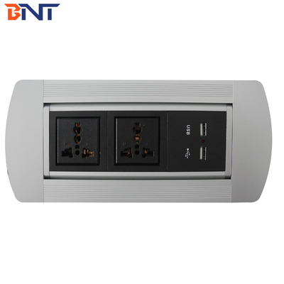 Puerto de alimentación de datos de escritorio emergente con 2 * alimentación universal / 2 * configuración USB