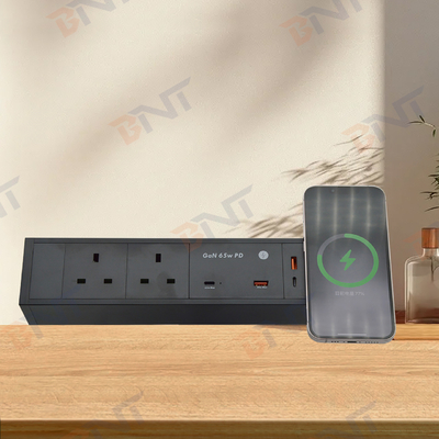 2 tomas de corriente alterna multifunción USB doble A + C Reino Unido 65W PD carga rápida de escritorio pinza toma de corriente