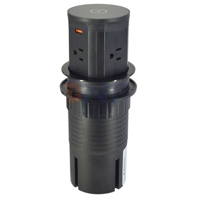 4 salida Us Socket de ascensor de cocina estándar Sockets emergentes neumáticos ocultos UE Reino Unido Conectividad USB Carga inalámbrica
