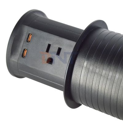 4 salida Us Socket de ascensor de cocina estándar Sockets emergentes neumáticos ocultos UE Reino Unido Conectividad USB Carga inalámbrica