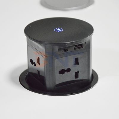 Cargador inalámbrico BNT Automático neumático pop-up del fregadero de la cocina del grifo nuevo diseño de la mesa 4 tomas de corriente automática moderna