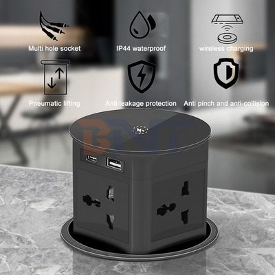 Cargador inalámbrico BNT Automático neumático pop-up del fregadero de la cocina del grifo nuevo diseño de la mesa 4 tomas de corriente automática moderna