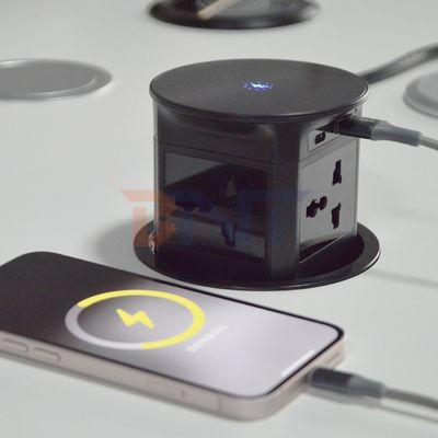 Cargador inalámbrico BNT Automático neumático pop-up del fregadero de la cocina del grifo nuevo diseño de la mesa 4 tomas de corriente automática moderna
