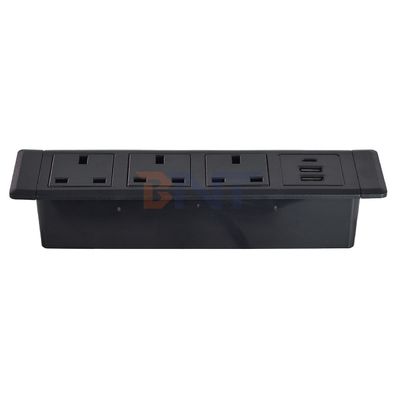 3UK Outlets Enchufes multifuncionales de escritorio con enchufe eléctrico 3AC y enchufes de carga 2*USB A+1*USB C