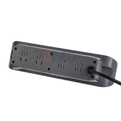 3 tomas de corriente multifuncionales de escritorio con toma de corriente eléctrica 8AC y doble toma de carga USB A + C