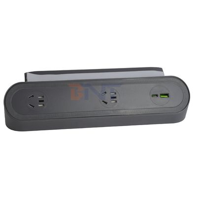 3 tomas de corriente multifuncionales de escritorio con toma de corriente eléctrica 8AC y doble toma de carga USB A + C
