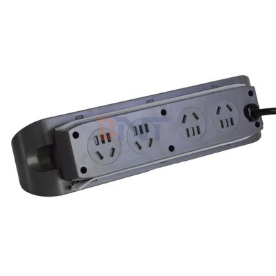 3 tomas de corriente multifuncionales de escritorio con toma de corriente eléctrica 8AC y doble toma de carga USB A + C