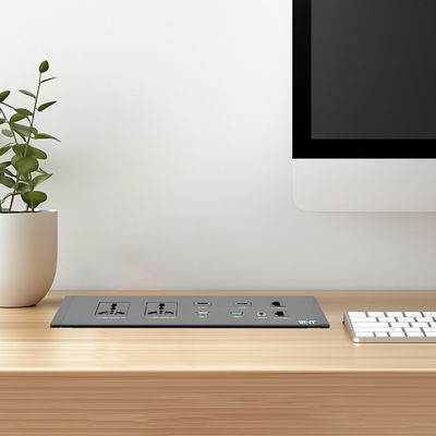 Enchufe multifuncional empotrado para escritorio, opciones de enchufe universal con puertos USB A duales, nivel IP44