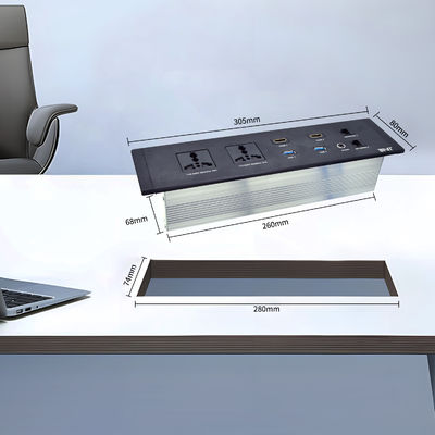 Enchufe multifuncional empotrado para escritorio, opciones de enchufe universal con puertos USB A duales, nivel IP44