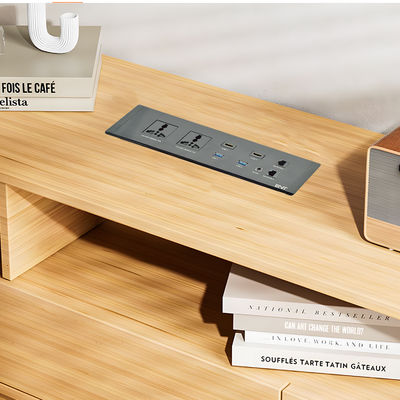 Enchufe multifuncional empotrado para escritorio, opciones de enchufe universal con puertos USB A duales, nivel IP44
