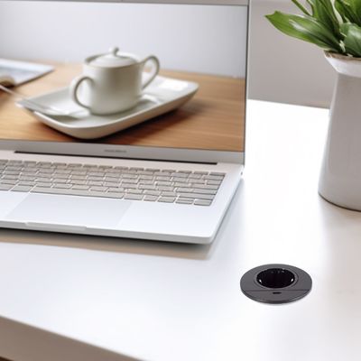 Juego de Sofá de Diseño Redondo con Enchufe de Mesa Integrado con Enchufe de Carga USB Tipo C