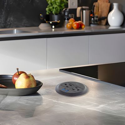 Conjunto de Sofá Redondo Con conector de alimentación eléctrica incorporado con 2 tomas de corriente estándar de EE.UU. y conector de carga USB doble Muebles modernos