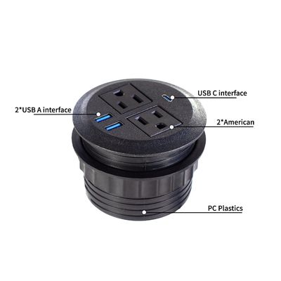 Conjunto de Sofá Redondo Con conector de alimentación eléctrica incorporado con 2 tomas de corriente estándar de EE.UU. y conector de carga USB doble Muebles modernos