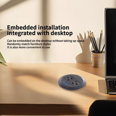 Conjunto de Sofá Redondo Con conector de alimentación eléctrica incorporado con 2 tomas de corriente estándar de EE.UU. y conector de carga USB doble Muebles modernos