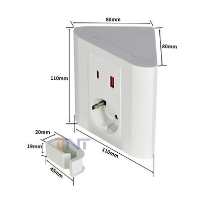 Enchufe de mesa portátil EU para oficina y hogar IP44 con puertos de salida USB A+C para múltiples dispositivos