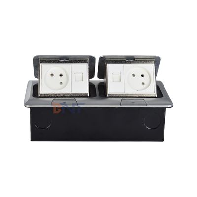 Caja de enchufe de suelo retráctil/emergente impermeable ODM/OEM, tipo oculto, estándar Israelí, 2 enchufes de CA, enchufes con toma de tierra