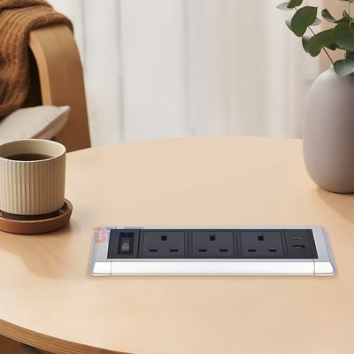 Enchufes de alimentación multifunción de escritorio con conexión eléctrica 3AC Enchufe incorporada USB A + USB C Enchufes de carga