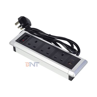 Enchufes de alimentación multifunción de escritorio con conexión eléctrica 3AC Enchufe incorporada USB A + USB C Enchufes de carga