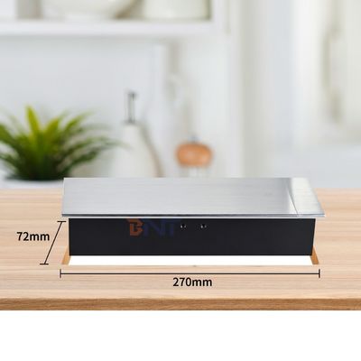 Toma de corriente eléctrica de sobremesa Euro con diseño deslizante y apertura, con 3 enchufes de CA, 16A nominales, estándar de enchufe de la UE