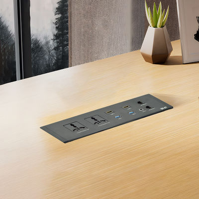 Enchufe multifuncional empotrado para escritorio, opciones de enchufe universal con puertos USB A duales, nivel IP44
