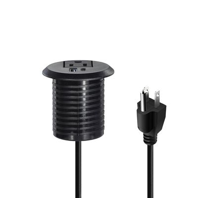 Enchufes eléctricos redondos de 50 mm y enchufes estándar de EE. UU. con puertos USB de carga Tipo-C